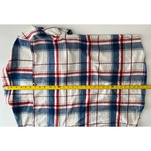 VSTR Shirt XXL White Blue Red Plaid Flannel Button Up Long Sleeve Mens New NWT - Picture 6 of 6